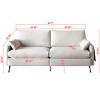 Deep 3-Seater Cloud Couch with 2 Armrest Pillows and 2 Toss Pillows, Love Seat for Living Room Bedroom Office Apartment, White - 4 of 4
