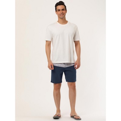 Lars Amadeus Men's Holiday Contrast Color Design Drawstring Waist Beach Board Shorts 2 Pack Gray Navy/Navy Leaf 32 — фото 5