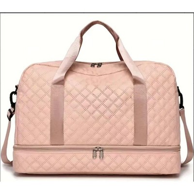 MaseiKar Three-dimensional Diamond Patterned Small Square Tote, Crossbody bag with Dry Wet Separation & Double-sided Pockets,