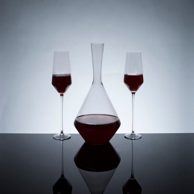 Viski Raye 16oz Clear Crystal Bordeaux Wine Glasses Set of 2