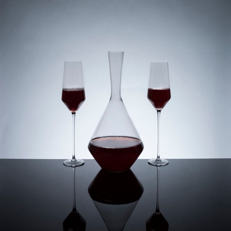 Viski Raye Angled Crystal Wine Glasses Set of 2, 4 of 14