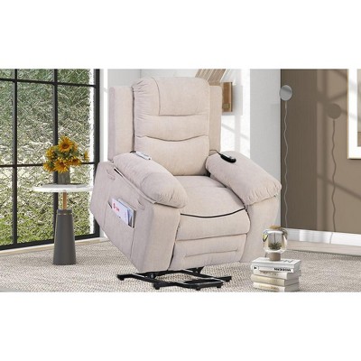 NicBex Linen Lift Recliner Chair for Elderly,Massage Chairs with 8-Point Vibration Massage and Lumbar Heating,Reclining Chairs for Living Room
