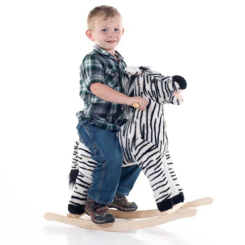 Toy Time Kids' Zebra Plush Rocking Animal Toy, 3 of 4