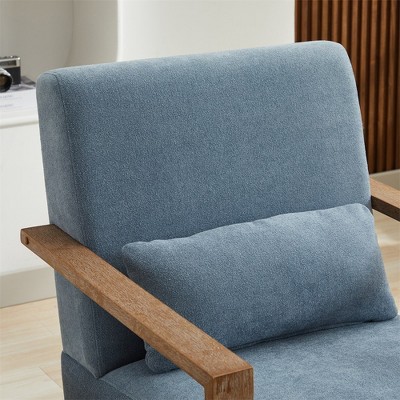 Swivel Accent Chair, Upholstered Armchair with Pillow, Upholstered Comfy Sofa Reading Chair, Single Chair for Living Room Bedroom Balcony