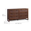 Hatteras Modern Boho 6-Drawer Dresser with Solid Wood & Natural Rattan Accents-Teamson Home - 3 of 4