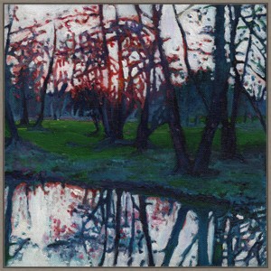 30" x 30" Last Glow on The Meadow by Helen White Framed Canvas Wall Art Print - Amanti Art: Modern Lithograph, Polystyrene Frame - 1 of 4