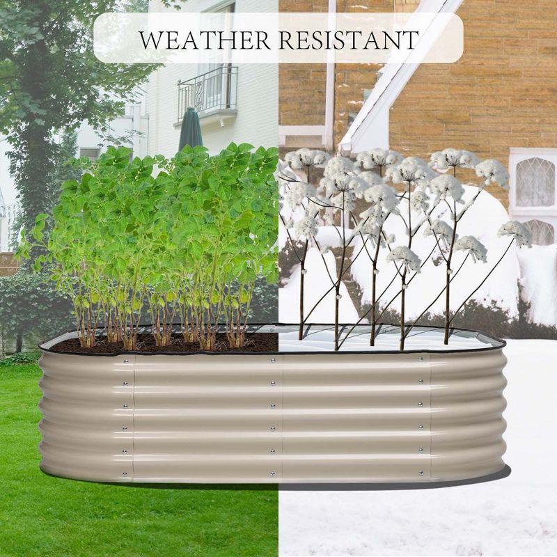 Aoodor 6-in-1 Modular Aluzinc Metal Raised Garden Bed - Outdoor Garden Planter Box for Vegetable, Flower, Herb, 4 of 8