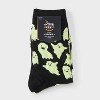 Women's Glow-in-the-Dark Ghosts Halloween Crew Socks - Hyde and EEK! Boutique™ Black 4 - 10 - 2 of 3