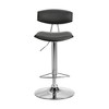 Erik Adjustable Swivel Barstool: Mid-Century, Faux Leather, Armen Living - Chrome & Black Accents - 2 of 4