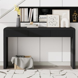 Bella Depot 55.1''W Rustic Console Table with Fluted Drawers for Living Room, Hallway - 1 of 4