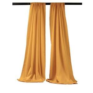 Slickblue Pack of 2 Polyester Backdrop Drapes – 96"H x 58"W, Rod Pocket, Semi Sheer, Serged Edges, 41 Colors Options - 1 of 3