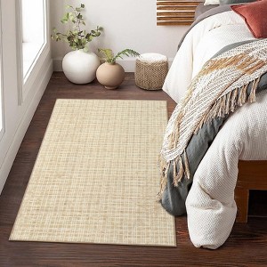 Modern Plaid Area Rug Washable Rug Contemporary Non Slip Rugs for Indoor - 1 of 4