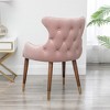 XINGHANZHENXUAN Upholstered Accent Chair, Button Tufted Back, Rubberwood Legs, Seating for Living Room, Bedroom - 4 of 4