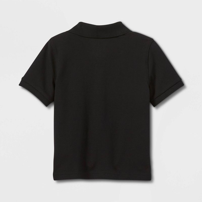 Toddler Boys' Short Sleeve Pique Uniform Polo Shirt - Cat & Jack™ Black, 3 of 5