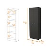 Chery Life 71" h Kitchen and Dining Cabinets, Double Door Storage Cabinet with 5 Shelves - 4 of 4