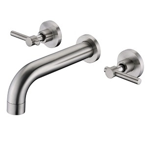 Sumerain Wall Mount Tub Faucet Brushed Nickel 3 Hole Bathtub Filler Faucet with Rough in Valve - 1 of 4