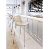 Zuo Modern Ace Barstool Set of 2, 40.9" H, Light Pink Faux Leather, Silver Brushed Stainless Steel, Modern Ergonomic Design - 3 of 4