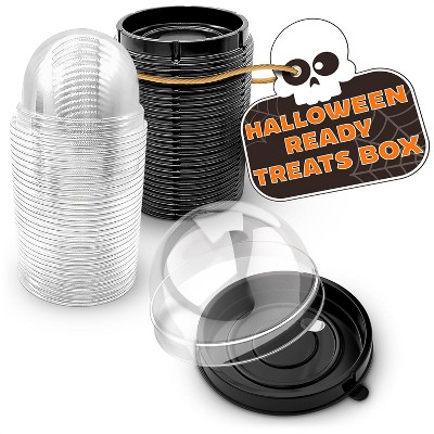 50-Pack Spooky Mini Cupcake Containers for Trick-or-Treat, 2.8x2.8 IN Plastic Food Grade