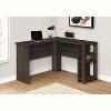 Monarch Specialties Computer Desk Home Office Corner Storage Shelves 48InchL L Shape Work Laptop Laminate Brown Contemporary Modern - 2 of 4