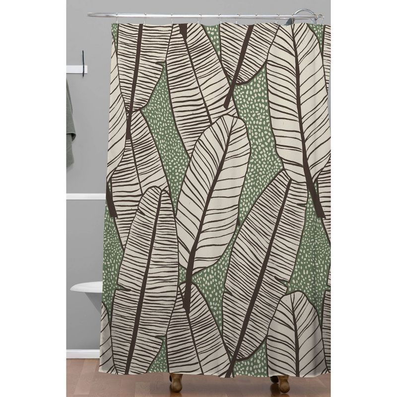 Alisa Galitsyna Tropical Banana Leaves Pattern Shower Curtain Green - Deny Designs, 3 of 7