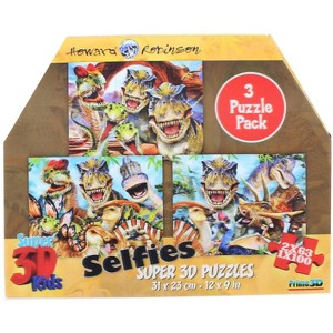 Howard Robinson Howard Robinson- Dinosaur Selfies 63 & 100pc 3D Puzzle Box of 2 - 1 of 3