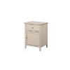 HomeStock Beige Nightstand 28x23x17 with Three Drawers, Contemporary Bedside Table for Bedroom Storage and Rich Stylish Finish - 2 of 4