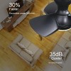 TOBILI 23 Inch Bedroom Ceiling Fan With 3 Color Dimmable 3 ABS Blades Black With 18W Led Light - 3 of 4