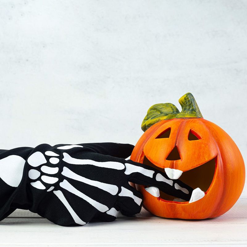 Skeleteen Childrens Bone Hand Skeleton Gloves Costume Accessory - Black, 4 of 7