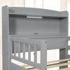Mshliw Twin Size Wooden Platform Bed with LED Light, Charging Ports, Headboard Storage, Guardrail and 2 Drawers, No Box Spring Needed - 4 of 4