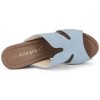 Allegra K Women's Faux Suede Peep Toe Platform Block Heel Slides Sandals - 4 of 4