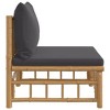 vidaXL Garden Middle Sofa Dark Grey, Natural Bamboo Bamboo Medium - 4 of 4