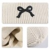 Anna-Kaci Women's Ribbed Knit Beanie Hat with Folded Cuff and Embroidered Bow Detail for Everyday Looks - 2 of 3