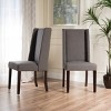 Coolbibila Modern Fabric Upholstered Wingback Dining Chairs Set Of 2,Wooden Leg High Back Padded Dining Chair,Kitchen Dining Room Side Chair - 3 of 4