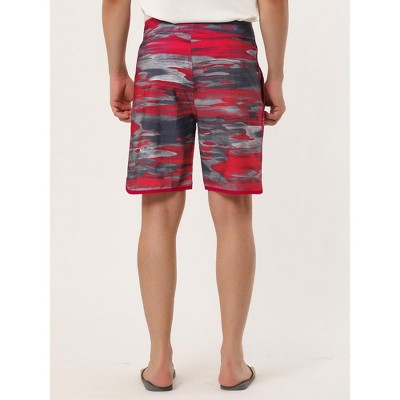 INSPIRE CHIC Men's Summer Drawstring Waist Contrast Color Printed Swim Shorts Red 32 — фото 4