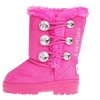 bebe Toddler Girl's Winter Boots with Elegant bebe Embroidery, Sparkling Rhinestone Button, and Plush Lining for Warmth and Style - 3 of 4