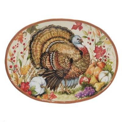 Certified International Harvest Blessings Oval Turkey Platter