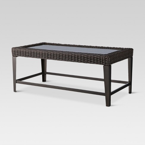 Belvedere Wicker Patio Coffee Table Brown Threshold Target