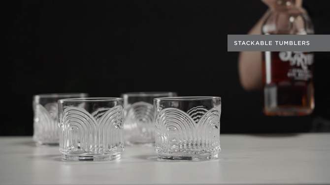 Viski Beau Glasses Set of 4 - Vintage Drinking, 2 of 13, play video