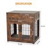 Dog crate furniture with cushions, indoor wooden dog kennel with 2 drawers, dog crate side table with storage for living room, foyer - 2 of 4