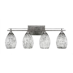 Toltec Lighting Uptowne 4 - Light Vanity in  Aged Silver with 5" Black Fusion Shade - 1 of 1