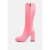 PRESTO Pink Stretchable Satin Long Boot - 4 of 4