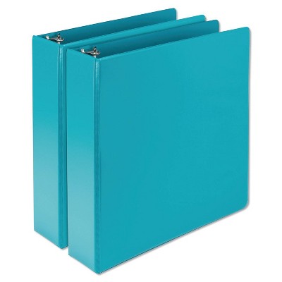 2pk 450 Sheet 2" Round Ring Binder Turquoise - Samsill