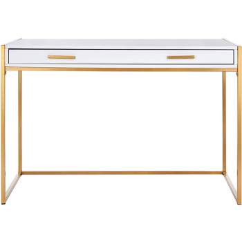 Elodie 1 Drawer Desk - White/Gold - Safavieh