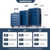 3 Piece Luggage Sets PC Lightweight & Durable Expandable Suitcase with Two Hooks, Double Spinner Wheels, TSA Lock - 3 of 4