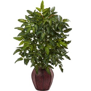 Nearly Natural 33-in Bracken Fern with Decorative Planter - 1 of 1