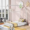 CAVINAS Twin/Full Size Wooden House-Shaped Bed Frame,Cute Floor Bed for Kids Room,Bedroom - 3 of 4