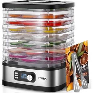 OSTBA 8-Tray Food Dehydrator, 72H Timer, 158℉ Temp Control, Includes Mesh Sheets, Fruit Roll Tray, Tongs & Recipe Book, BPA-Free - 1 of 4