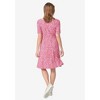 ellos Plus Size Short Sleeve Fit & Flare Knit Dress - 3 of 4