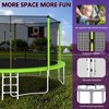 Okak 8/12/14/15/16FT Outdoor Trampolines with Enclosure Net, Toddler Trampoline with Balance Bar, Basketball Hoop and Ball, Rebounder for Garden - 3 of 4