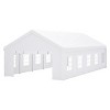 1pc 16x32FT Outdoor Party Tent, White PE Fabric Canopy with Metal Frame, Removable Sidewalls & Storage Bags for Events and Weddings - Coolbibila - 3 of 4